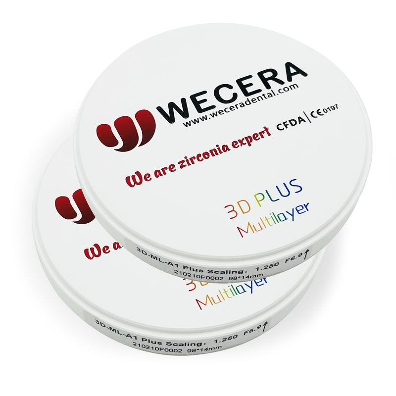 16 Vita Colors And 3 Bleach Colors 3D Multilayer Zirconia Excellent Chemical Stability Dental Labs Milling Center Material