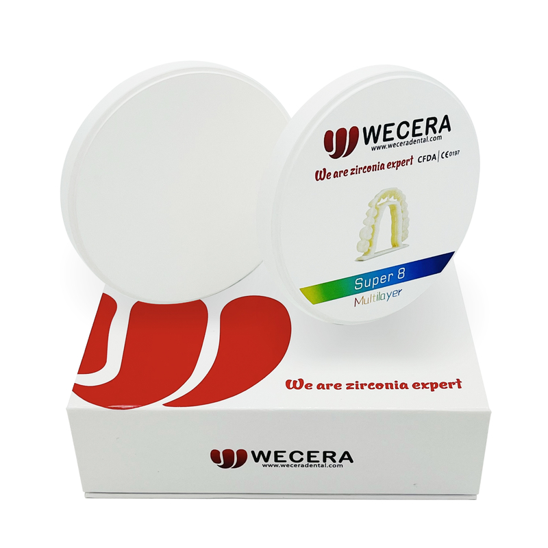 8 Multilayer Zirconia Dental Blocks / Dental Zirconia Disk Transmittance 43-57%