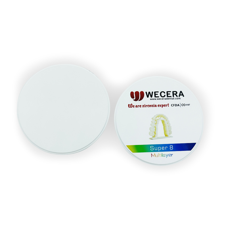 CAD CAM Dental Zirconia Ceramic Blocks Multilayer 43% - 57% Translucent