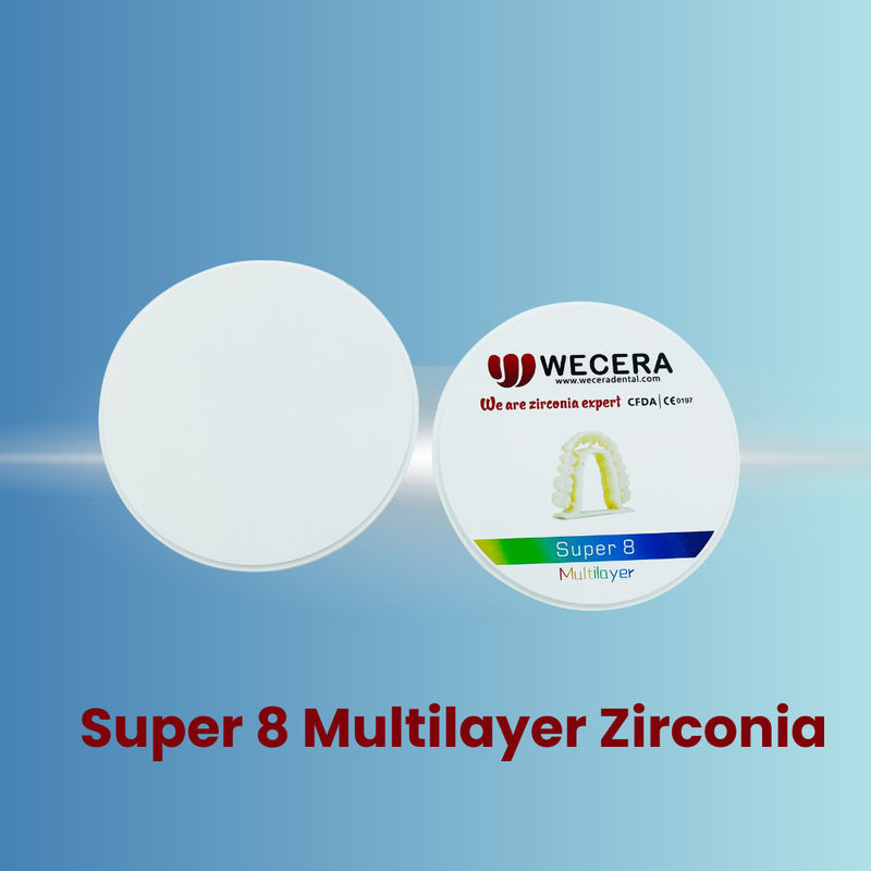 8 Layers Multilayer Zirconia Disc Dental Lab 1200 Mpa Strength Designed to Meet Demands of Precision Dental Restorations