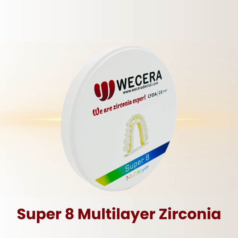 Strength 1200 Mpa Multilayer Zirconia Disc Smooth Surface Thickness Options 10mm 12mm 14mm 16mm 18mm 20mm 22mm 25mm Ideal for Dental Applications