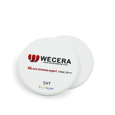 matériel dentaire 46% translucide en céramique multicouche de laboratoire d'oxyde de zirconium de 98mm SHT